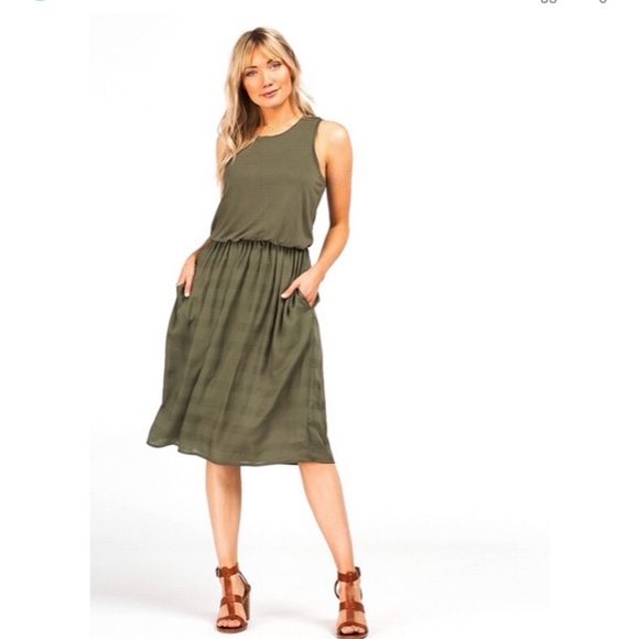 Prana Perry midi dress in green size medium - Picture 1 of 7